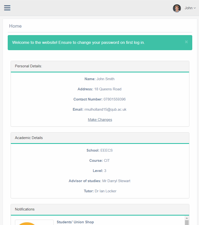 Student Information System Mobile